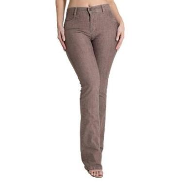 Imagem de Calça Sarja Sawary Boot Cut - 280504 - marrom 40-Feminino