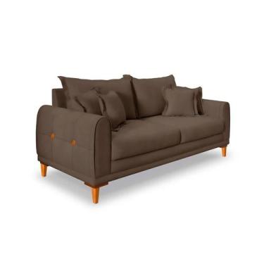 Imagem de Sofá 3 Lugares Lisboa Veludo Marrom 180 cm - Modern