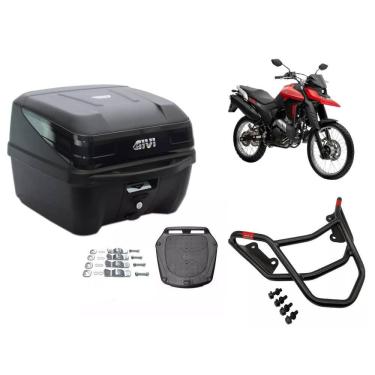 Imagem de Baú Givi Traffic 3 preto 33l + Bagageiro  Lander 2019 Á 2025 Monoloc