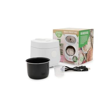 Imagem de GreenLife Panela de arroz digital, 2 xícaras não cozidas/4 xícaras cozidas, panela removível de cerâmica antiaderente sem PFAS, predefinições de um toque, aveia, quinoa, arroz integral, manutenção