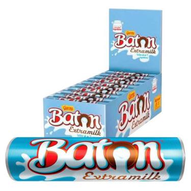 Imagem de Caixa 30X16g Baton Chocolate Ao Leite Sabores Garoto Original, Baton E