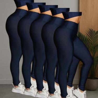 Imagem de Kit 5 Calças Legging Feminina Suplex Academia Cintura Alta - Blanco St