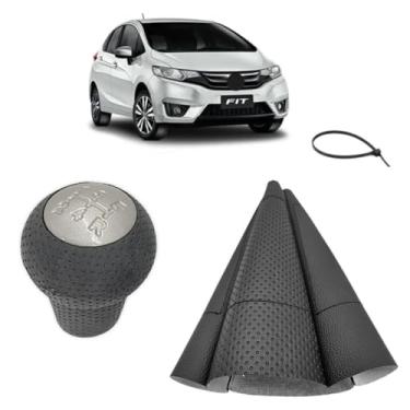 Imagem de Reparo Manopla Marcha E Coifa Courvin Alavanca Câmbio Manual Compatível Com Fit 2009 Á 2014