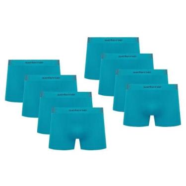 Imagem de 8 Cuecas Boxer Infantojuvenil Selene Microfibra Sem Costura, EG, Ocean
