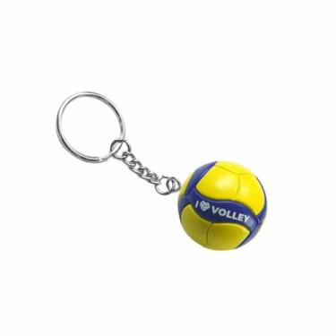 Imagem de Chaveiro Bola de Vôlei Mikasa V200W, Amarelo, Azul, Único