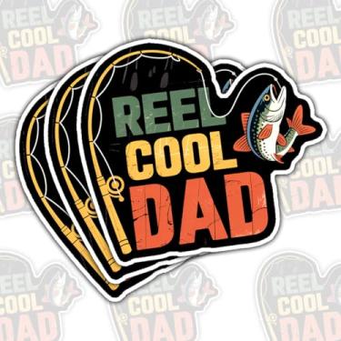 Imagem de 3 peças de adesivos legais de pai de carretel, adesivo de pescador de clube de pesca, adesivos engraçados de pesca de 7,6 cm à prova d'água para barco, caixa de equipamento, refrigerador, presentes