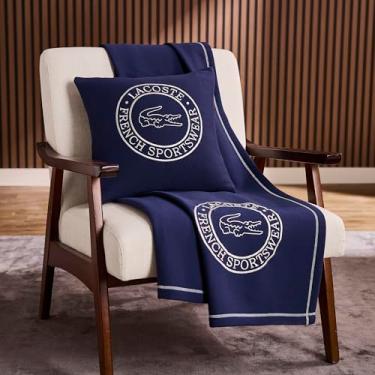 Imagem de Lacoste Moletom esportivo de malha de algodão, 127 cm x 177 cm, azul-marinho