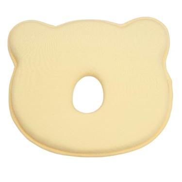 Imagem de Travesseiro Anatômico Dryz Bebê Urso | Antissufocante | Cabeça Chata | Espuma Nasa 0m+ (Amarelo)