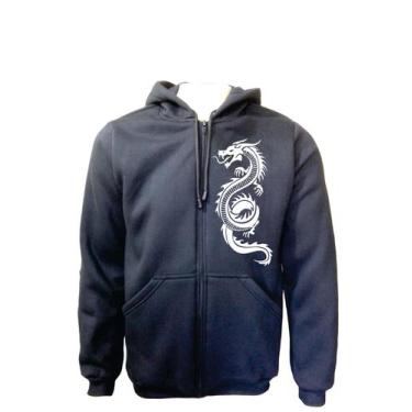 Imagem de Blusa Moletom Plus Size Masculino Ziper e Capuz Dragão Chinês XG ao XG