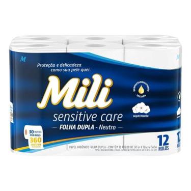 Imagem de Papel Higiênico Neutro Folha Dupla 30m Sensitive Care (MILI) - Pacote 