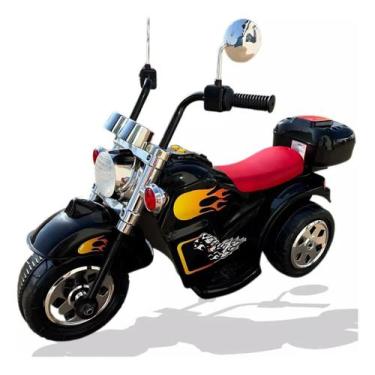 Imagem de Mini Moto Triciclo Elétrico Infantil Harley Davidson Preta - ZIPPY