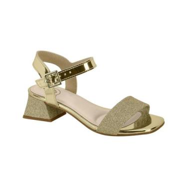 Imagem de Sandália Infantil Juvenil Molekinha Saltinho Bloco Básica , Dourado, 3