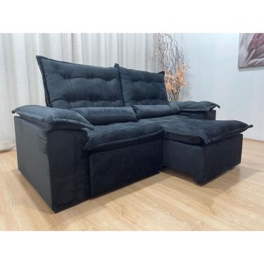Imagem de Sofá Retrátil Reclinável 2,00 m Preto 504 Tijuca Plus