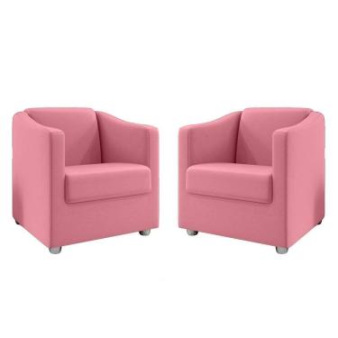 Imagem de Kit 2 Poltronas Decorativa Bia Suede Rosa Dal Poz Estofados