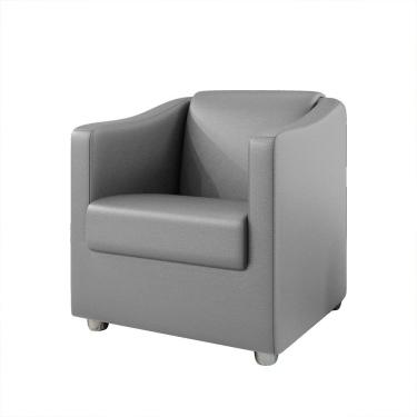 Imagem de Poltrona Decorativa Bia Material Sintético Cinza Dal Poz Estofados