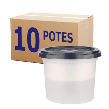 Imagem de Kit 10 Pote Anti Umidade Evita Mofo E Mau Cheiro Tampa Preto