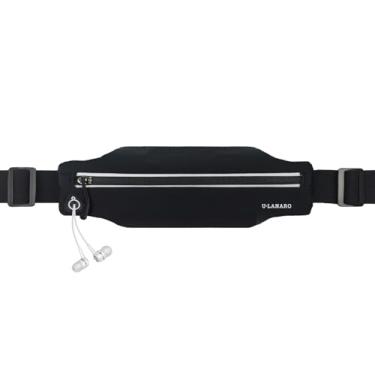 Imagem de Pochete fina de corrida para homens e mulheres, suporte de telefone para corrida, bolsa de cintura para treino, cinto para dinheiro, acessórios de corrida [serve para todos os celulares], Preto, One