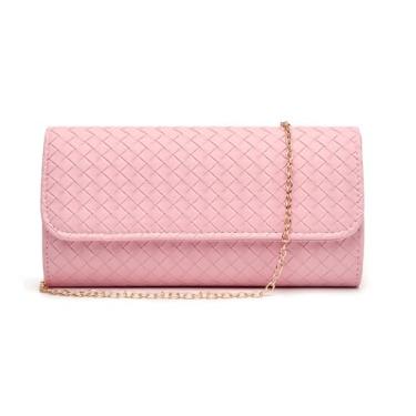 Imagem de MUDUO Bolsa feminina de tecido casual de couro bolsa de ombro bolsa tiracolo bolsa clutch fashion, rosa