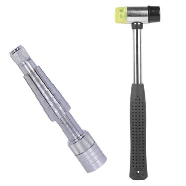 Imagem de Maca de anel com martelo de joias dupla face borracha e plástico cabeça martelo anel esticador ferramenta dedo aliança de casamento tamanhos expansor de anel para joalheiros profissionais, casa