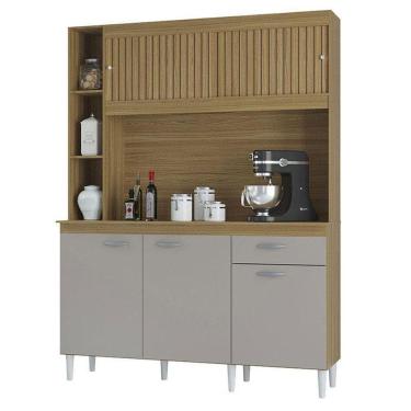 Imagem de Cozinha Kit Duda 140 Cm Damasco Ripado Off White- Poquema