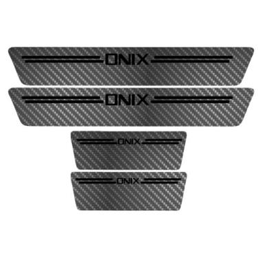 Imagem de Kit Soleira Protetora Porta Premium Black Carbono - Onix - Jhow Adesiv