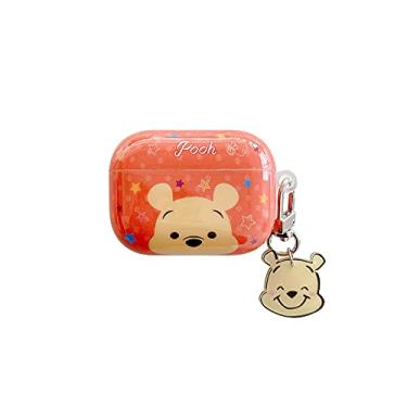 Imagem de Capa de TPU macio com pingente de gancho para chaveiro para Apple AirPods Pro 2 2ª geração, ursinho de pelúcia, cor laranja, desenho animado, fofo, adorável, meninas e meninos
