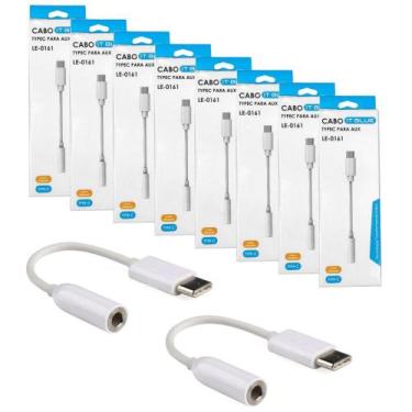Imagem de Kit 10 Adaptadores para Fone P2 para USB Tipo-C com Chip DAC Revenda -