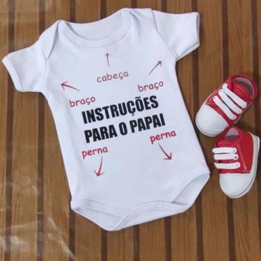 Imagem de Body Infantil Manga Curta Branco Temático Bebê Frase 100% Suedine - Sa