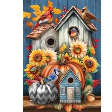 Imagem de Briarwood Lane Bandeira da casa dos amigos com penas de outono