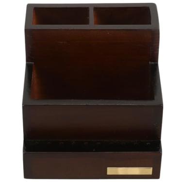 Imagem de minkissy Caixa de exibição de brocas de unhas de madeira maciça organizador de ferramentas de manicure com ampla capacidade para salão e uso doméstico, design de mesa para fácil acesso e armazenamento