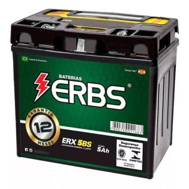 Imagem de Bateria Moto ERBS Titan Fan Bros Fazer 125 150 160 Mix Flex 5bs