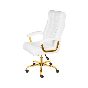 Imagem de Cadeira Escritorio Oslo - Branca | Dourado Brilho