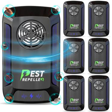 Imagem de Repelente ultrassônico de pragas – repelente de mouse ultrassônico interno – plugue eletrônico para controle de defesa de pragas para insetos, mosquitos, baratas, roedores, ratos, aranha, moscas,