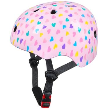 Imagem de Bienbee Capacete infantil, capacetes de skate para bicicleta, equilíbrio de bicicleta, scooter, para meninas e meninos de 1 a 3 a 5 a 8 a 14 anos, corações rosa P