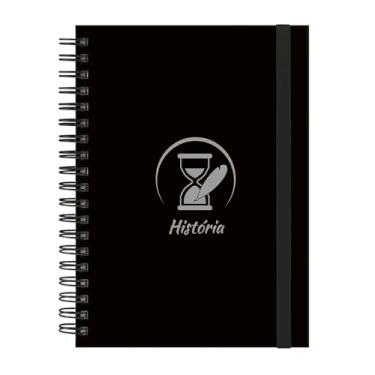 Imagem de Caderno Colegial Plus 12 Matérias Profissões História (Preto e Prata)