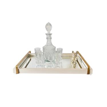 Imagem de bandeja decorativa cantinho do café com alça para servir e decorar(White)