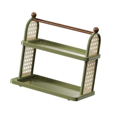 Imagem de Ｂｅｓｇａ Suporte para Canecas de Café, Porta-copos, Porta-canecas, Suporte para Presentes, Decoração, Banheiro, Organizador de Cosméticos para Mesa, Café, Escr, Verde 2 Camadas, Tamanho real