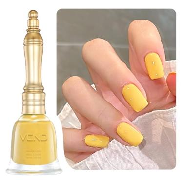 Imagem de VCND Esmalte amarelo, 10,5 ml, à base de água e inodoro, sem necessidade de lâmpada UV, série de esmaltes de verão e outono, cor amarela ensolarada, salão doméstico DIY