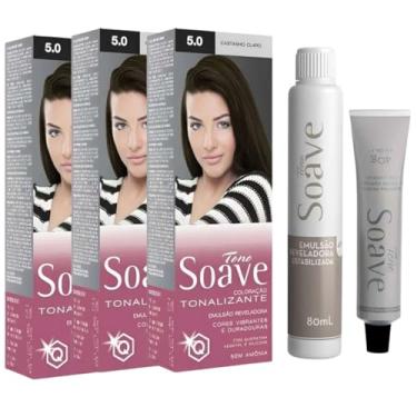 Imagem de Coloração Capilar Tonalizante Sem Amônia Tono Soave Capelli 3 Und (5.0 Castanho Claro)