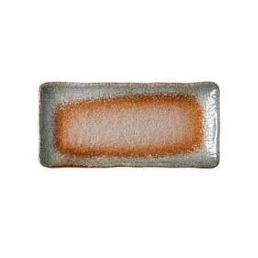 Imagem de Prato de sushi quadrado de cerâmica cor sob o esmalte japonês personalidade simples louça de praia