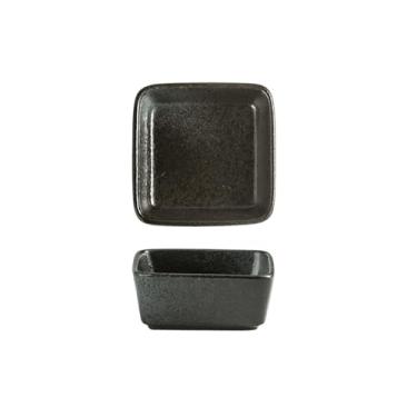 Imagem de Prato quadrado de cerâmica para temperos, personalidade doméstica japonesa, criatividade, lanche, prato quadrado [preto Jane]