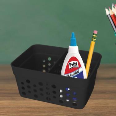 Imagem de Cesto Mini Organizador C 1 Divisoria Mini Preta Empilhável - Usual Uti