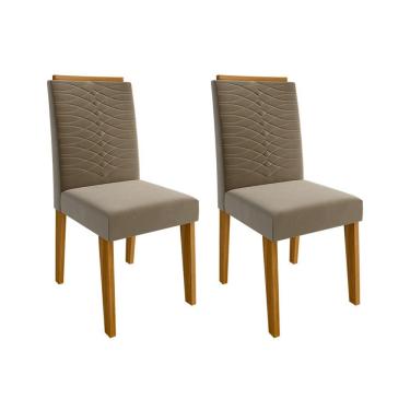 Imagem de Kit 2 Cadeiras Sala Jantar Clarice 2 Un Nature/Suede Joli - Cimol