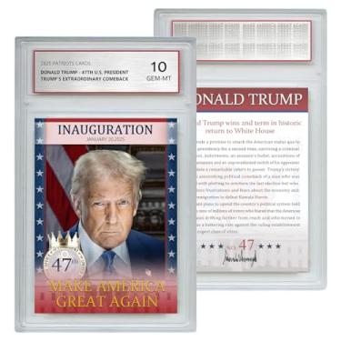 Imagem de Trump Trading Card - Donald Trump Collectibles, Assasination Attempt, GEM Mint 10 Rated, 2024 MAGA Political Memorabilia Gifts (Cartão de inauguração)