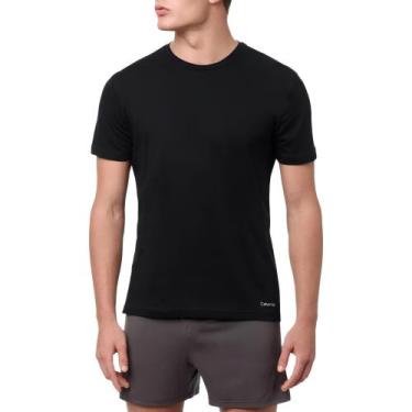 Imagem de Kit 2 Camiseta Calvin Klein Crew Neck - Originais, GG, Preto, Masculin
