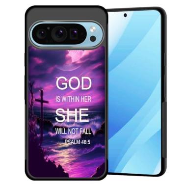 Imagem de BFUKVOU Capa para Pixel 10 Pro XL, capa rígida de policarbonato + TPU macio, antiderrapante, ultrafina, à prova de choque, para Google Pixel 10 Pro XL 17.3 cm 2025, Versículos da Bíblia Salmo 46:5
