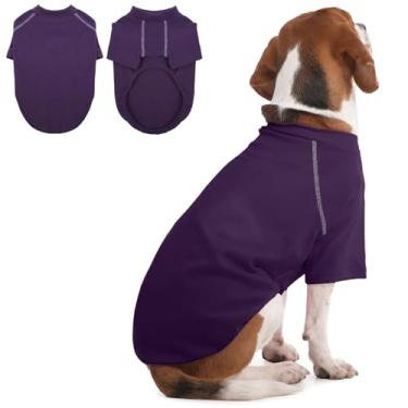 Imagem de IECOii Suéter de cachorro GG, suéter de lã para cães de raças médias - grandes, pulôver elástico macio para animais de estimação com manga, colete de lã leve para beagle, poodle, cocker spaniel, roxo