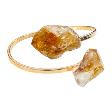 Imagem de Bracelete Pulseira Pedra Natural Citrino Ajustável - Equilíbrio Pedras