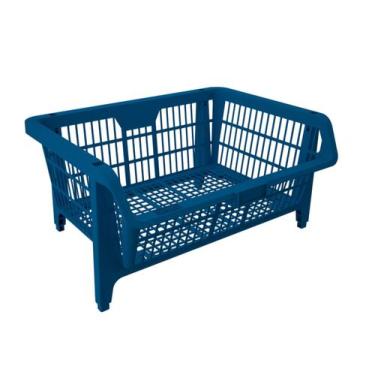 Imagem de Cesto Prático Expositor Plástico Grande Azul 42508 Presto