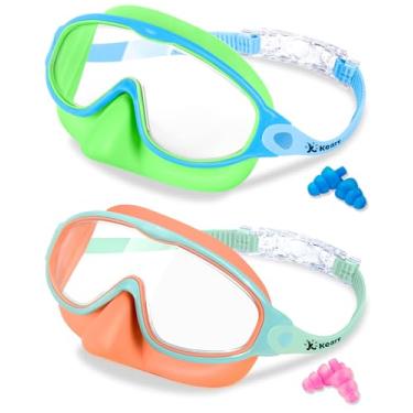 Imagem de Keary Óculos de natação infantis com cobertura de nariz, óculos de natação para crianças de 6 a 14 a 8 a 12 anos, 4 a 7, 3 a 6 anos, máscara de mergulho com snorkel para crianças, crianças, crianças